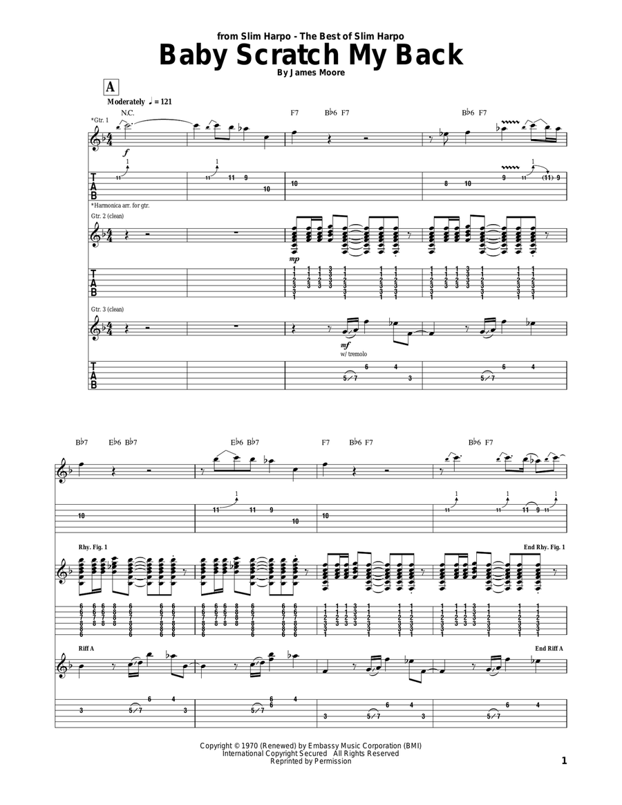 Baby, Scratch My Back Baby, Scratch My Back Acoustic Guitar scores gallery preview page 1