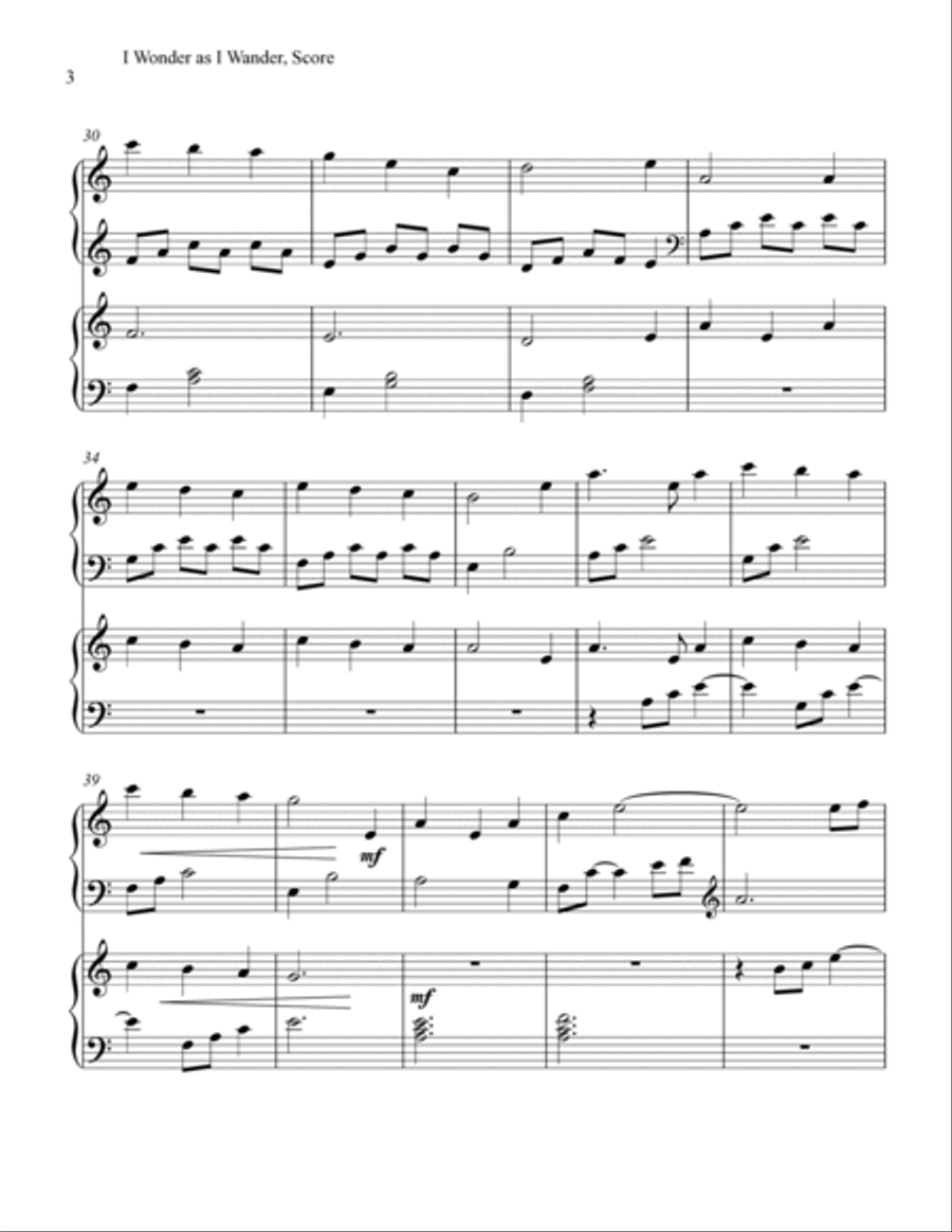 I Wonder As I Wander Harp scores gallery preview page 4