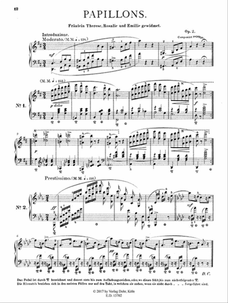 Papillons op. 2 (Reprint der 
