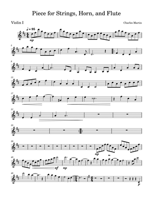 Piece for Strings, Horn, and Flute - Violin I Part