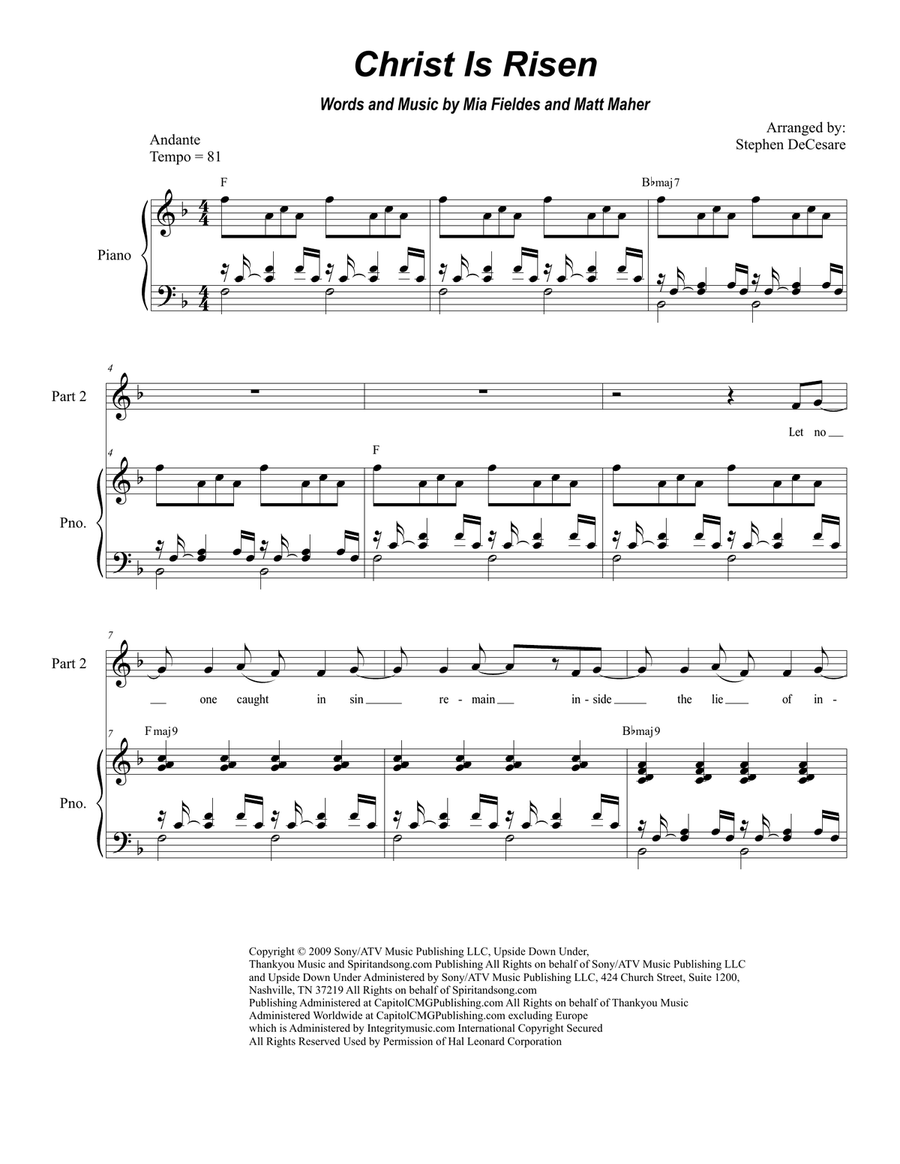 Christ Is Risen Christ Is Risen Choir scores gallery preview page 1