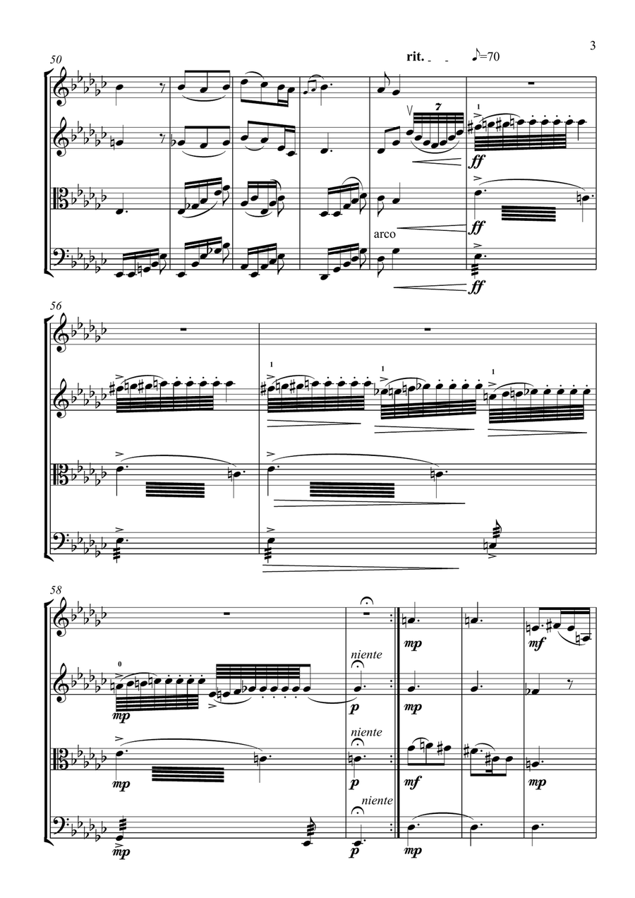Song to the moon / Mesicku na nebi hlubokem String Quartet scores gallery preview page 3