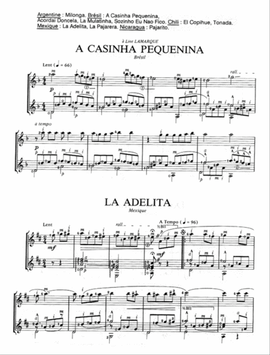 Chansons et danses d'Amerique latine - Volume D Acoustic Guitar scores gallery preview page 2
