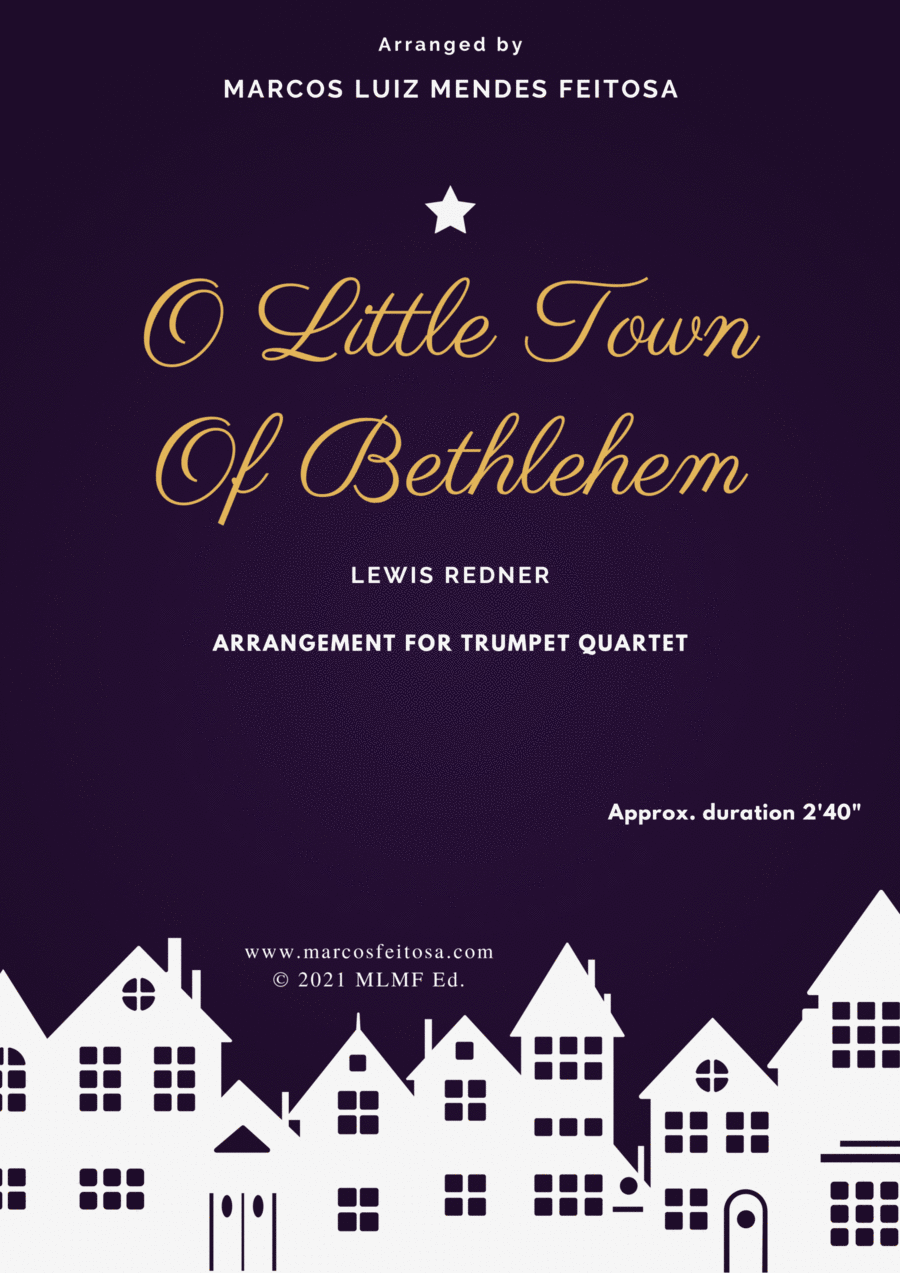 O Little Town of Bethlehem - Trumpet Quartet Brass Ensemble scores gallery preview page 1