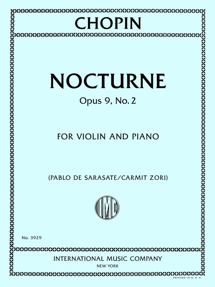 Book cover for Nocturne, Opus 9, No. 2, for Violin and Piano