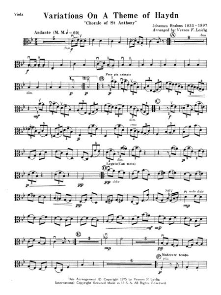 Variations on a Theme of Haydn: Viola