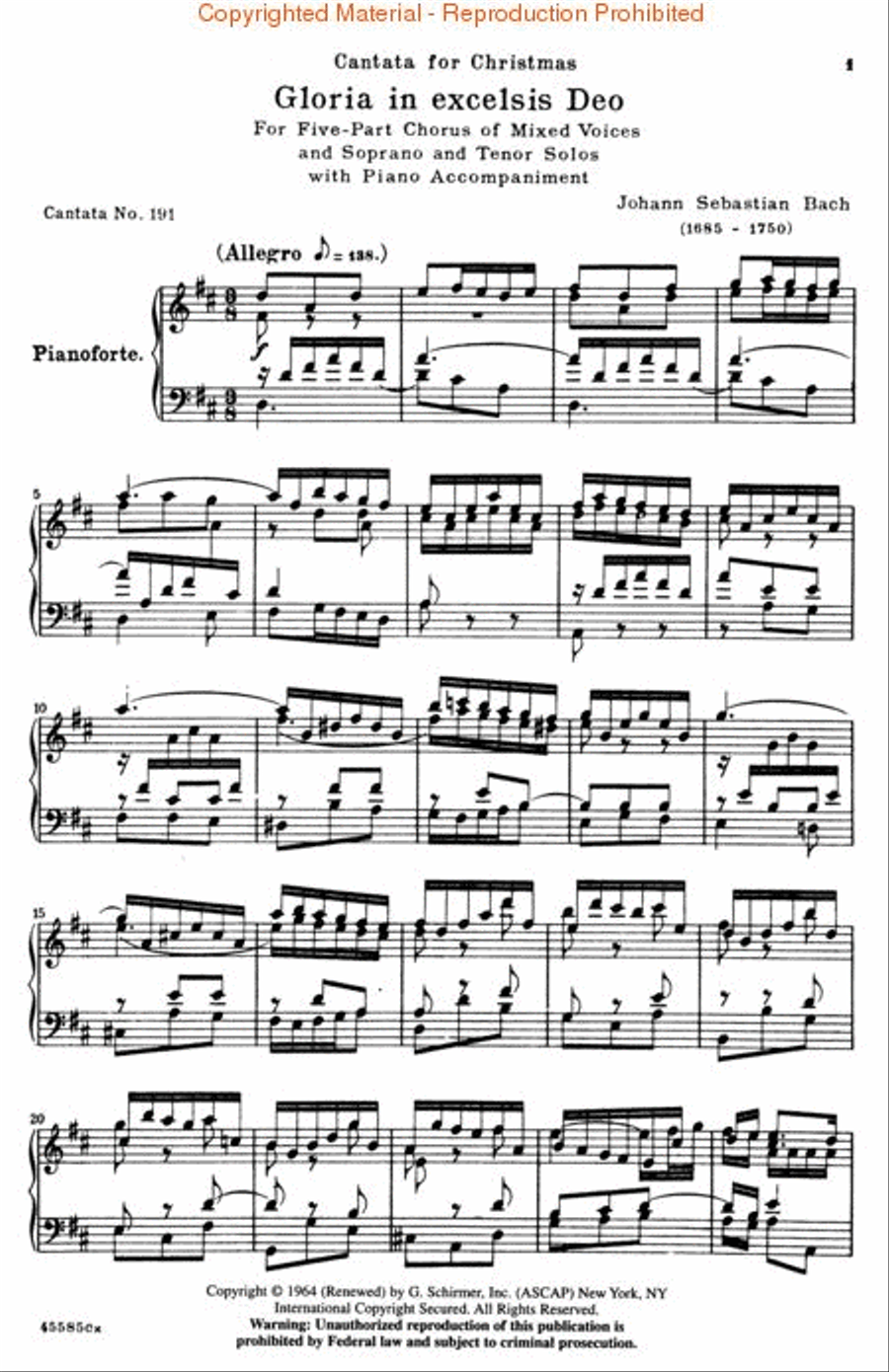 Cantata No. 191: Gloria in Excelsis Deo SSATB scores gallery preview page 2