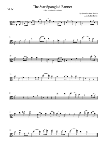 The Star Spangled Banner (USA National Anthem) for Viola Trio image number null