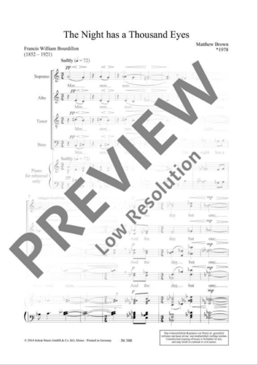 The Night has a Thousand Eyes 4-Part scores gallery preview page 4