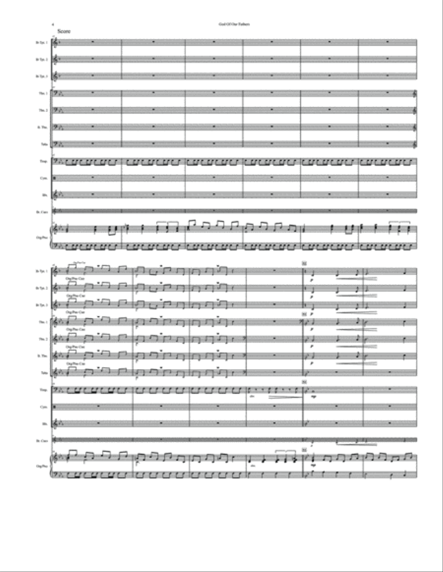 God of Our Fathers Large Ensemble scores gallery preview page 6