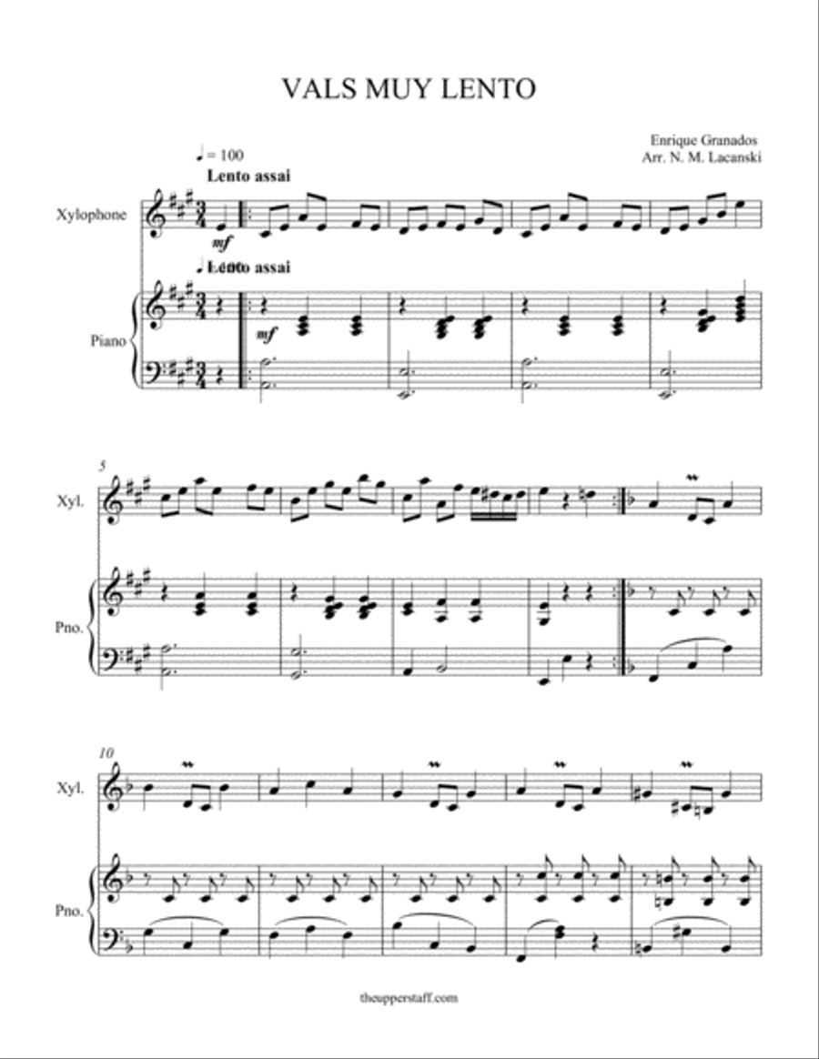 Vals Muy Lento Piano scores gallery preview page 1