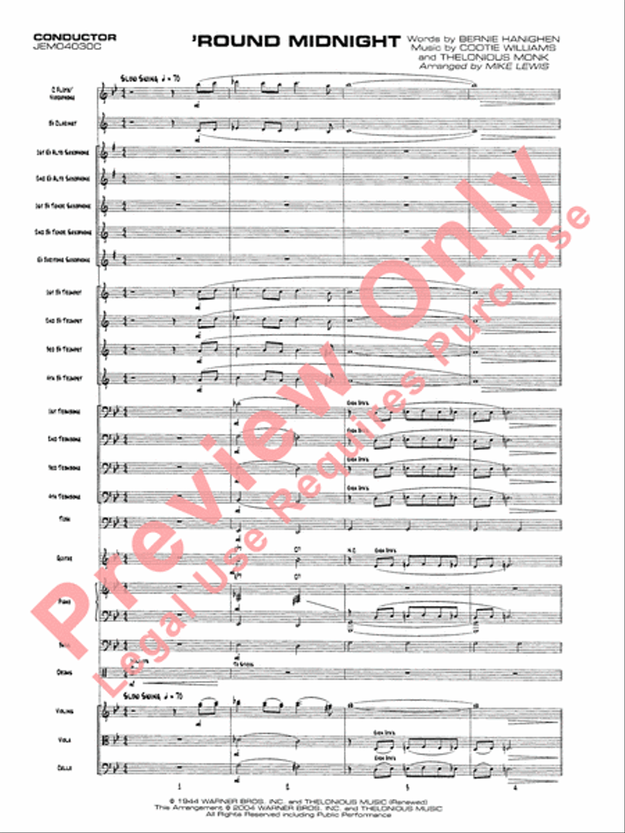 'Round Midnight Jazz Ensemble scores gallery preview page 4
