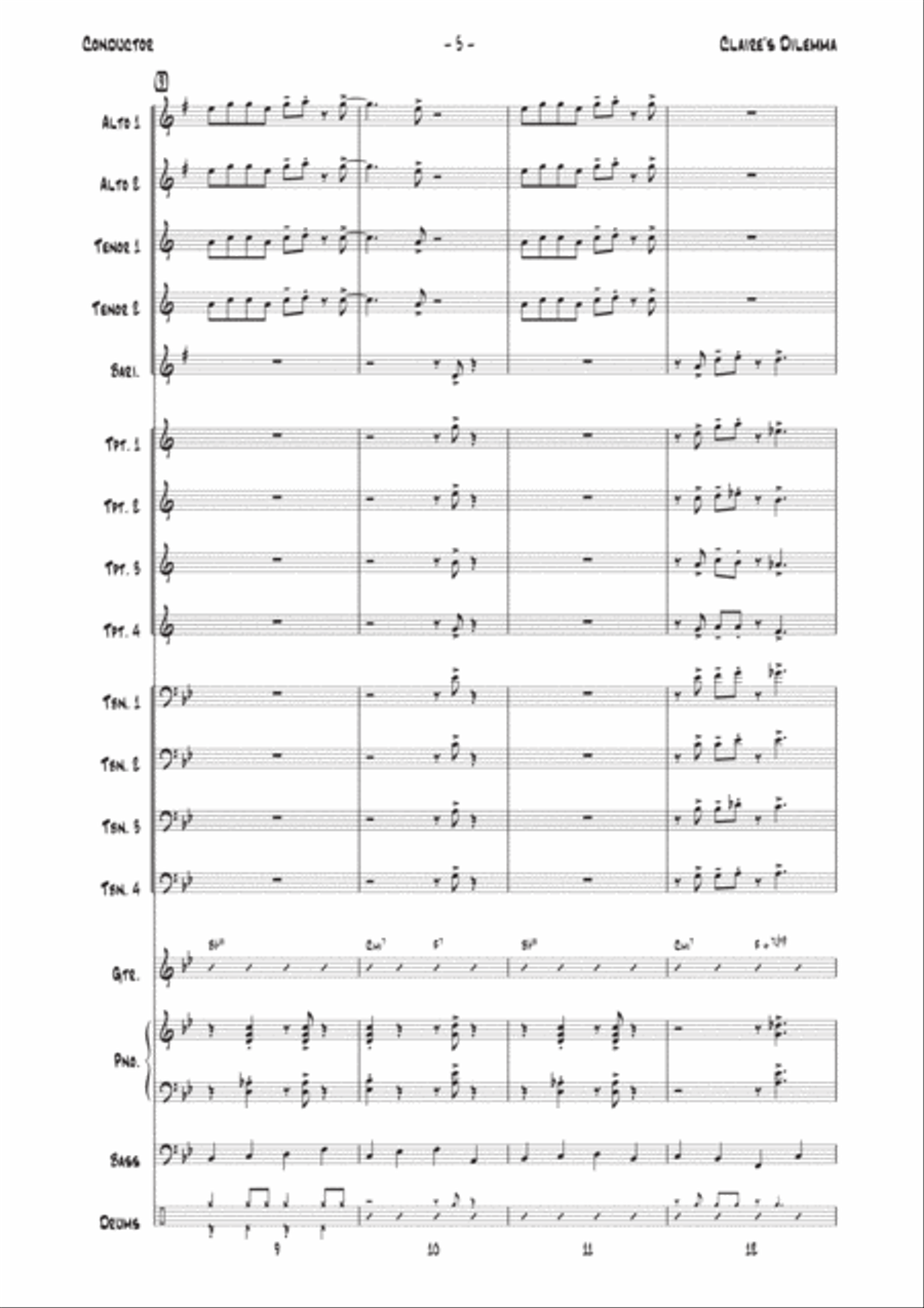 Claire's Dilemma Jazz Ensemble scores gallery preview page 5