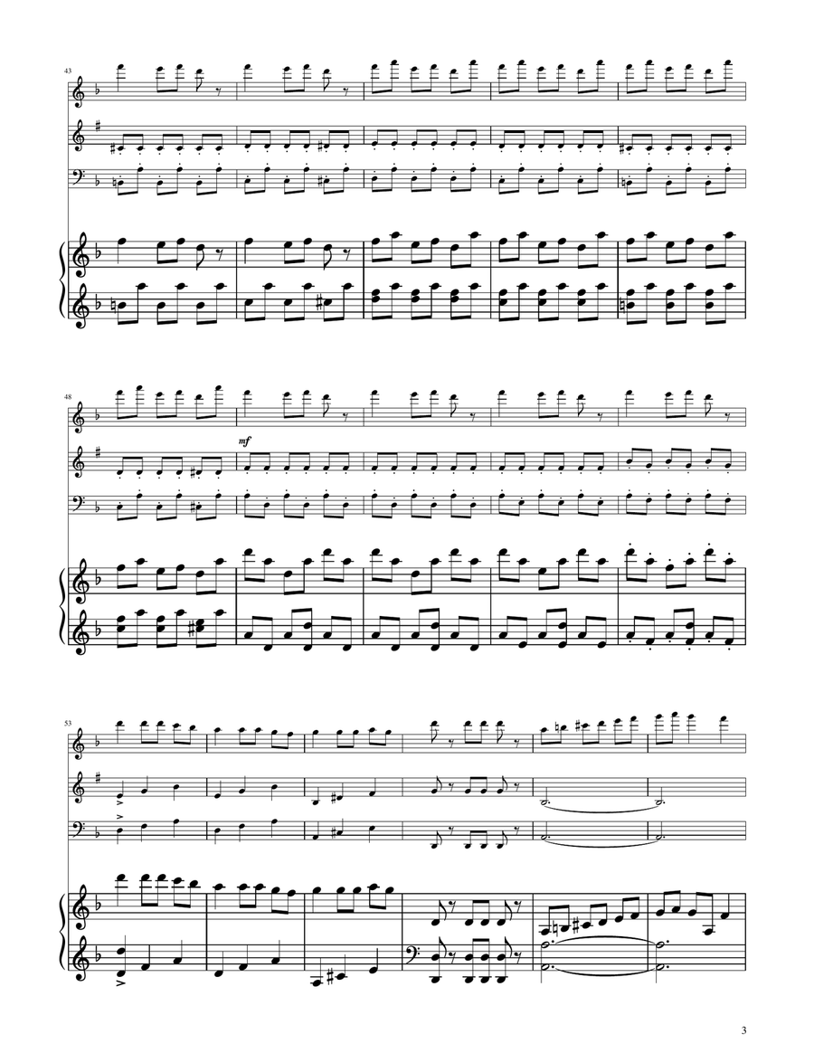 Carol of The Bells - Woodwind Trio Woodwind Trio scores gallery preview page 3