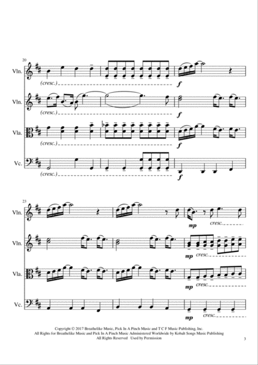 Never Enough String Quartet scores gallery preview page 3