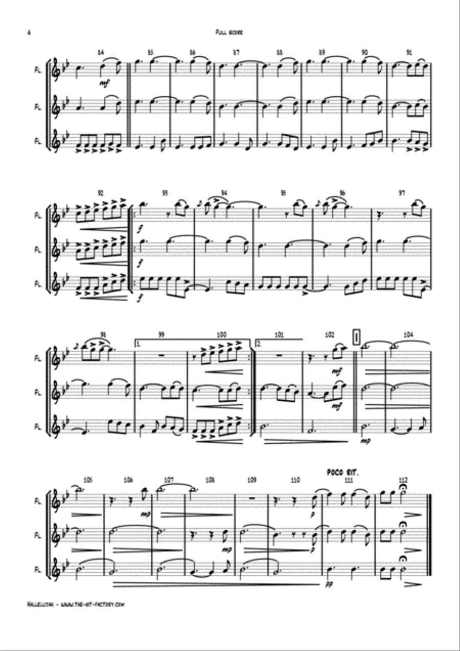 Hallelujah Woodwind Ensemble scores gallery preview page 4
