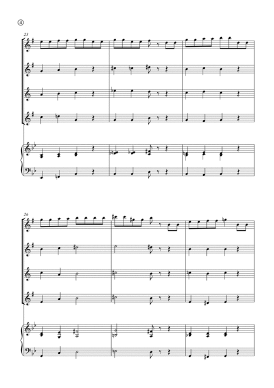 Hymne A L'amour Saxophone Quartet scores gallery preview page 4