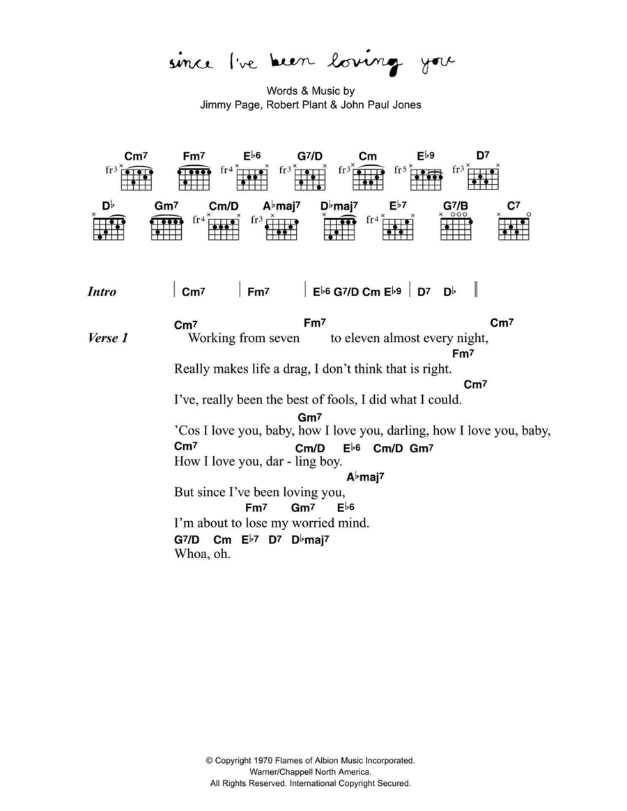 Since I've Been Loving You Acoustic Guitar scores gallery preview page 1