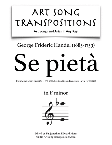 HANDEL: Se pietà (transposed to F minor)