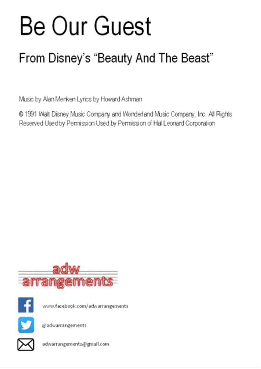 Be Our Guest Be Our Guest String Quartet scores gallery preview page 1