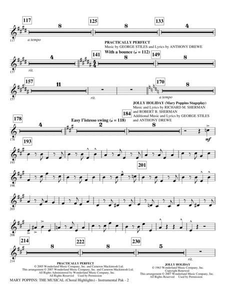 Mary Poppins: The Musical - Baritone Sax