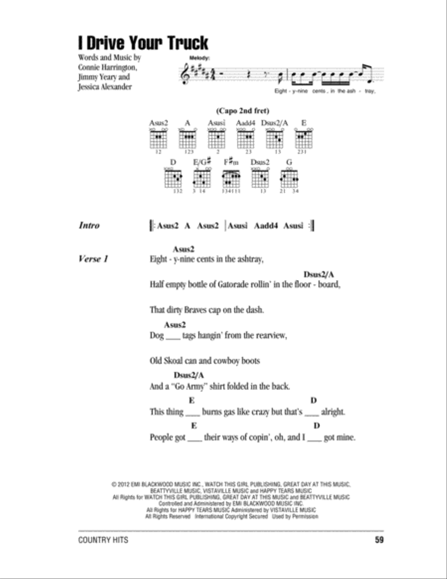 I Drive Your Truck Acoustic Guitar scores gallery preview page 1