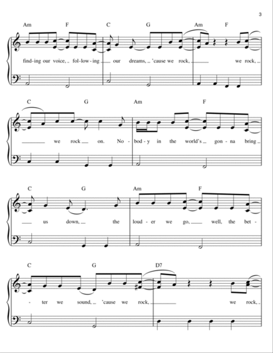 We Rock We Rock Easy Piano scores gallery preview page 3