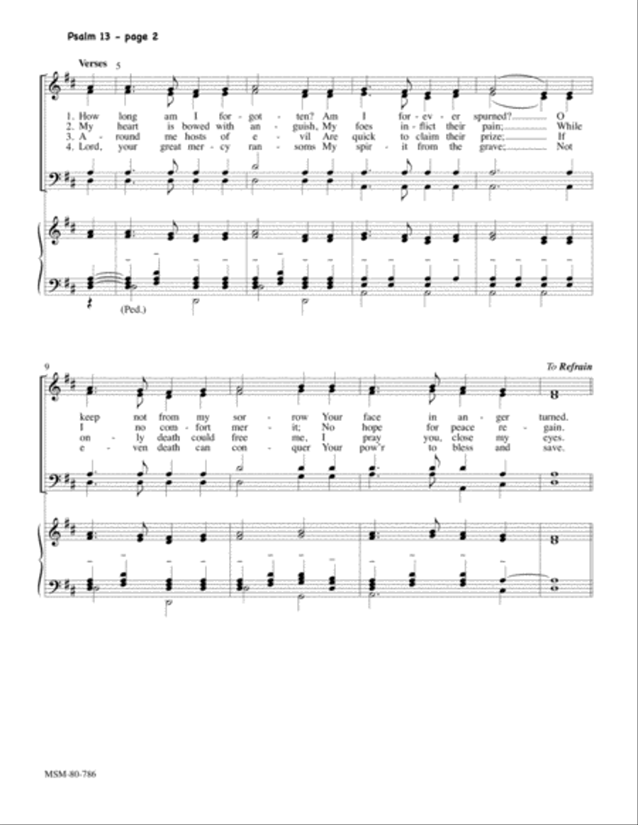 Psalm 13 4-Part scores gallery preview page 2