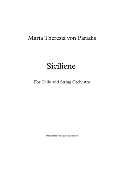 Maria Theresia von Paradis "Siciliene" for cello and string orchestra image number null