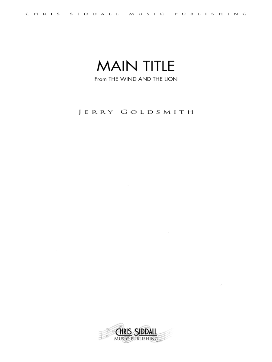 The Wind And The Lion - Score Only Full Orchestra scores gallery preview page 1