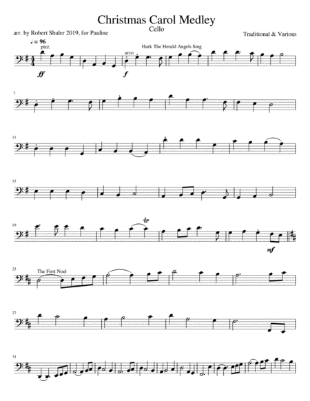 Christmas Carol Medley for Cello image number null