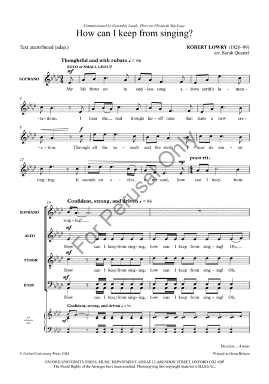 How can I keep from singing? 4-Part scores gallery preview page 2