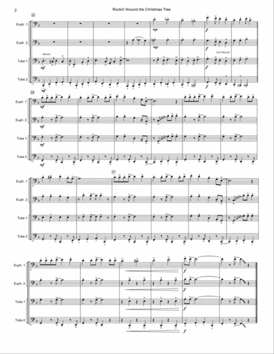 Rockin' Around The Christmas Tree Brass Ensemble scores gallery preview page 2