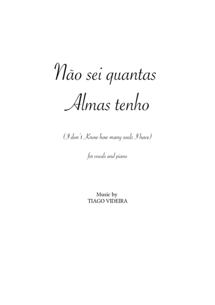 Não sei quantas Almas tenho (I don't know how many souls I have) High Voice - Digital Sheet Music