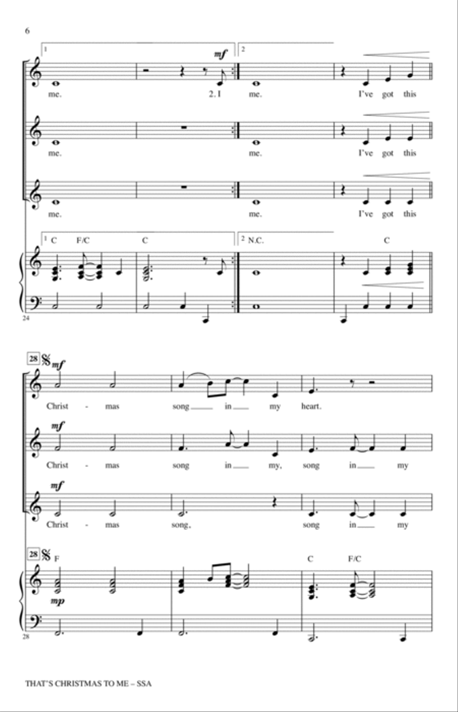 That's Christmas To Me (arr. Audrey Snyder) SSA scores gallery preview page 4