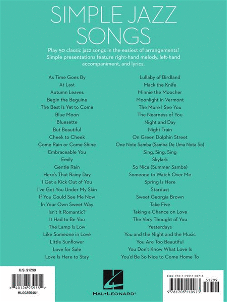 Simple Jazz Songs Easy Piano scores gallery preview page 8
