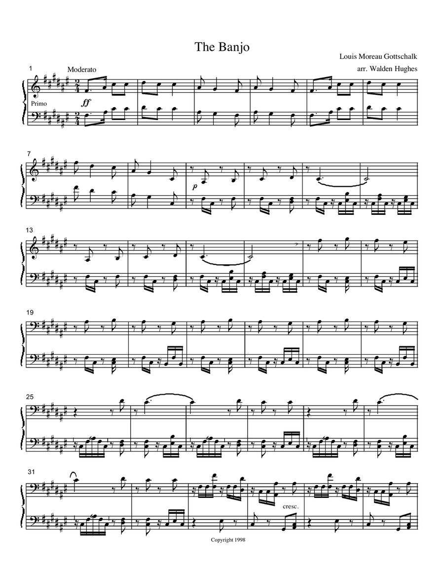 The Banjo Piano Duet (1 Piano 4 Hands) The Banjo Piano Duet (1 Piano 4 Hands) Banjo scores gallery preview page 1