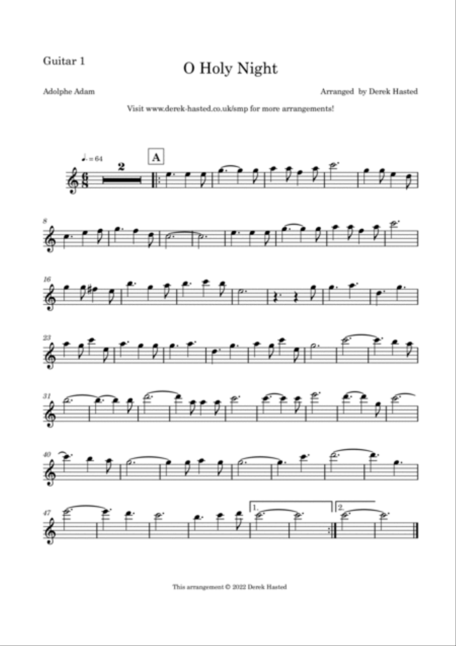 O Holy Night - Easy arrangement for 3 guitars Guitar Ensemble scores gallery preview page 4