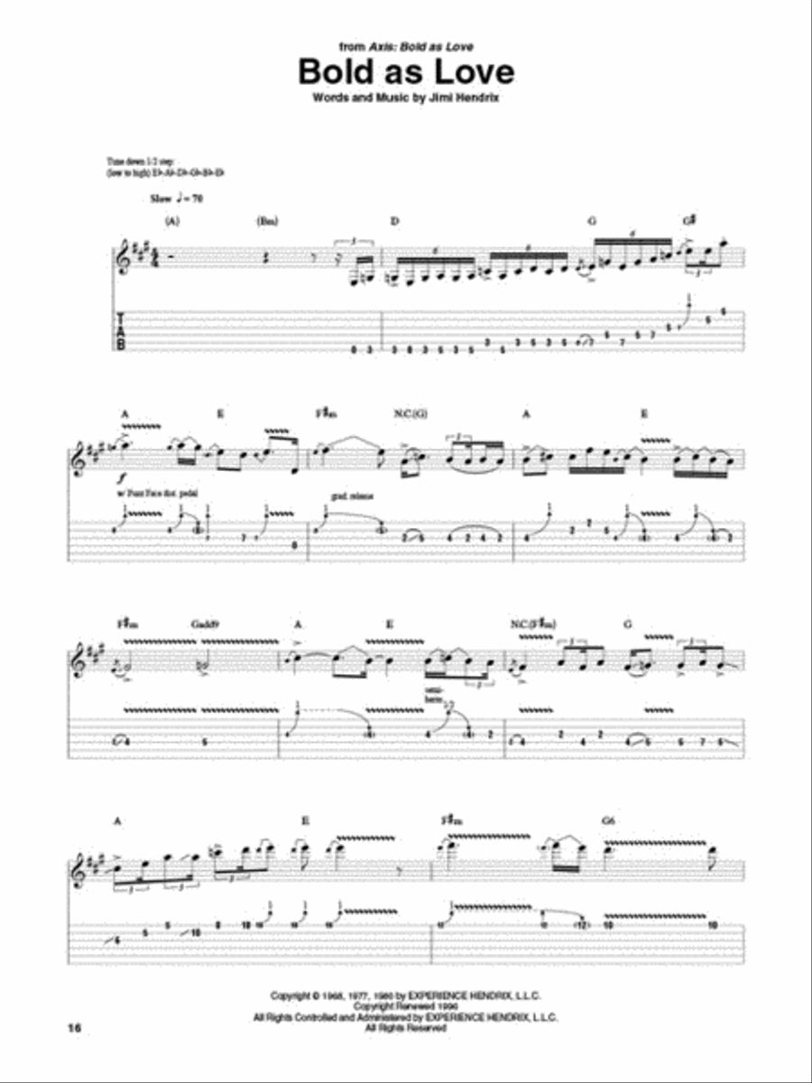 Jimi Hendrix Omnibook Guitar Tablature scores gallery preview page 5