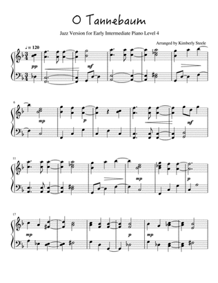 O Tannenbaum Jazz Version for Early Intermediate Piano Level 4