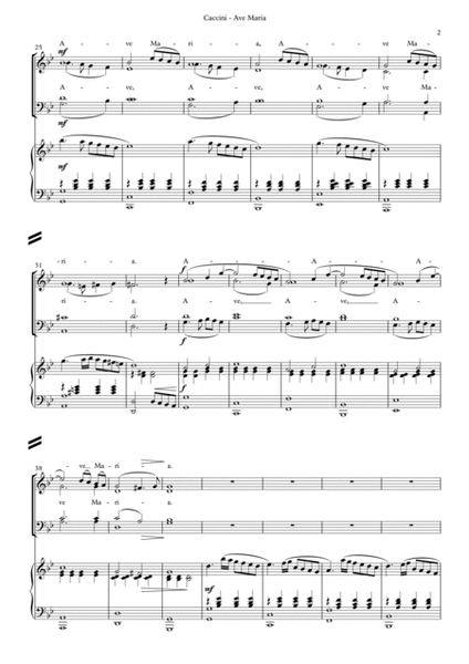Ave Maria (Caccini) (SATB, Piano) image number null