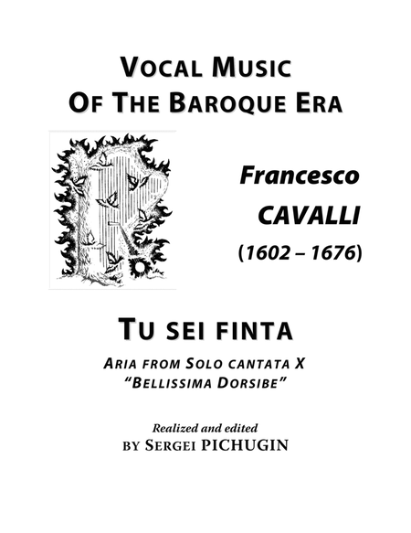 CAVALLI Francesco: Tu sei finta, aria from the cantata, arranged for Voice and Piano (G minor) image number null