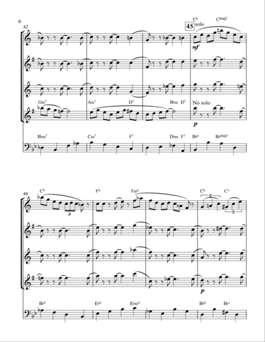 The Lady Is A Tramp The Lady Is A Tramp Saxophone Quartet scores gallery preview page 6