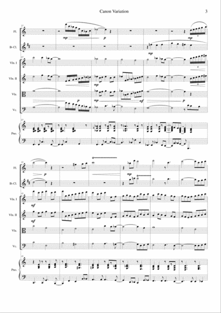 Canon Variation (Jazz Version) Orchestra scores gallery preview page 3