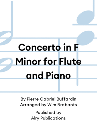 Book cover for Concerto in F Minor for Flute and Piano