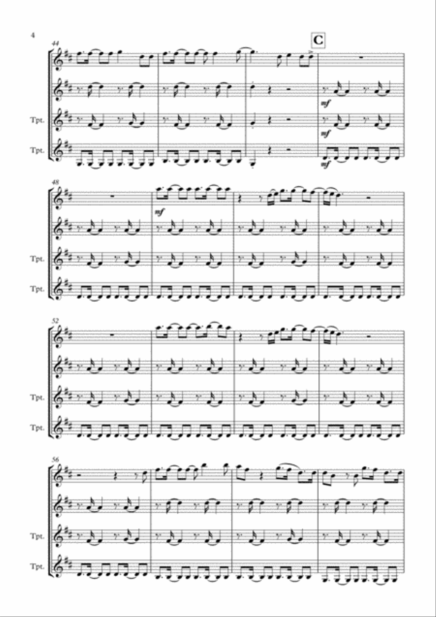 I Lived Brass Ensemble scores gallery preview page 4
