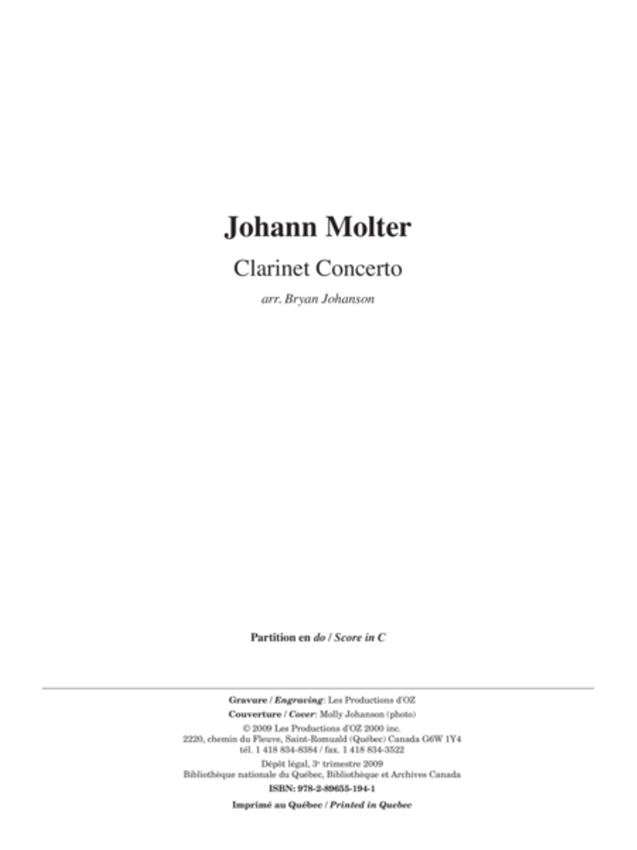 Book cover for Clarinet Concerto