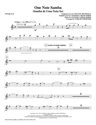 One Note Samba - Bb Tenor Saxophone