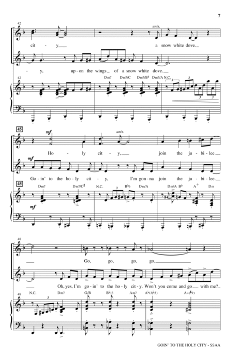 Goin' To The Holy City SSA scores gallery preview page 6