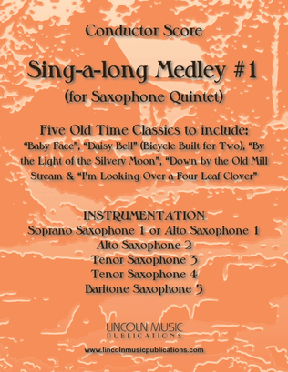 Book cover for Sing-along Medley #1 (for Saxophone Quintet SATTB or AATTB)